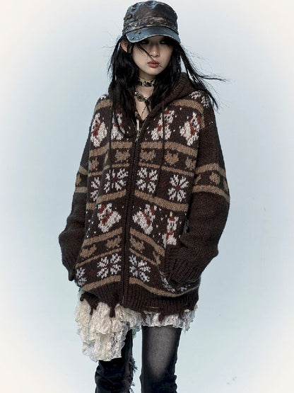 Mohair Wool Knit Cardigan Sweater【s0000011217】