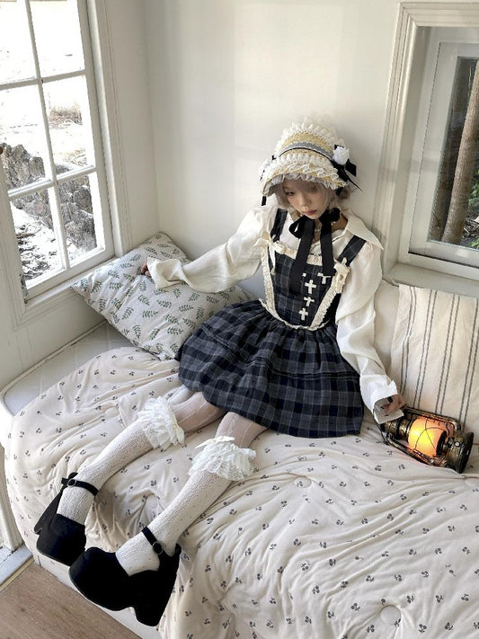 Waisted Fishbone Lace Bow Tie Dress【s0000011341】