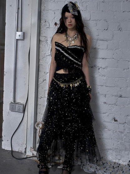 Irregular short strapless vest【s0000012783】