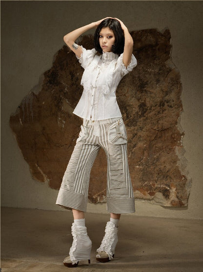 Dark Punk Cropped Gal Style Pants【s0000016889】
