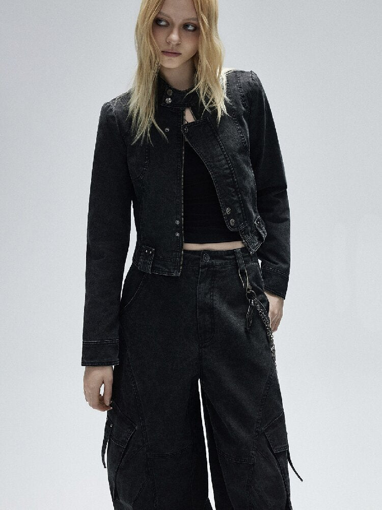Black Lyocell U-Neck Wide Vest【s0000016251】