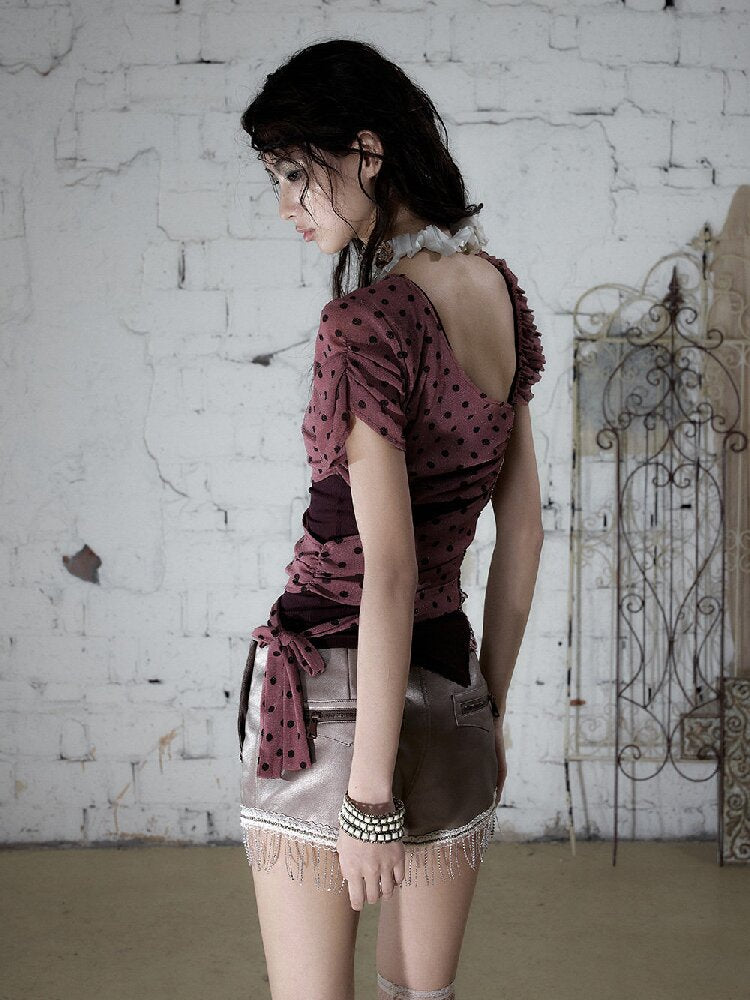Y2k Retro Asymmetrical Strap T-Shirt【s0000017237】