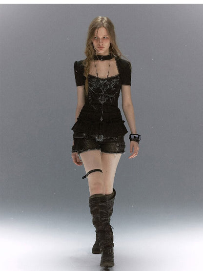 Sphenoid Witch Texture Lace Ruffled【s0000017037】