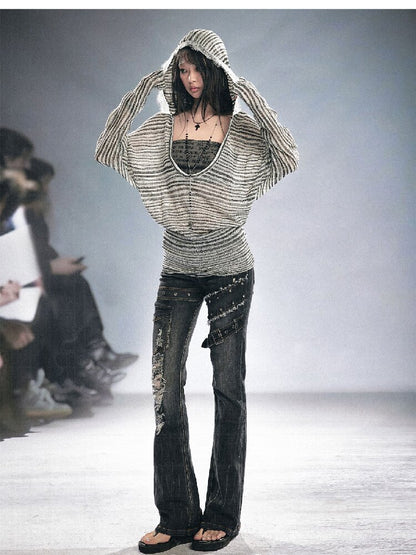 Splicing Hole Grunge Straight Jeans【s0000016284】