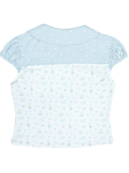 Vintage Bird Collar Bubble T-shirt【s0000017476】