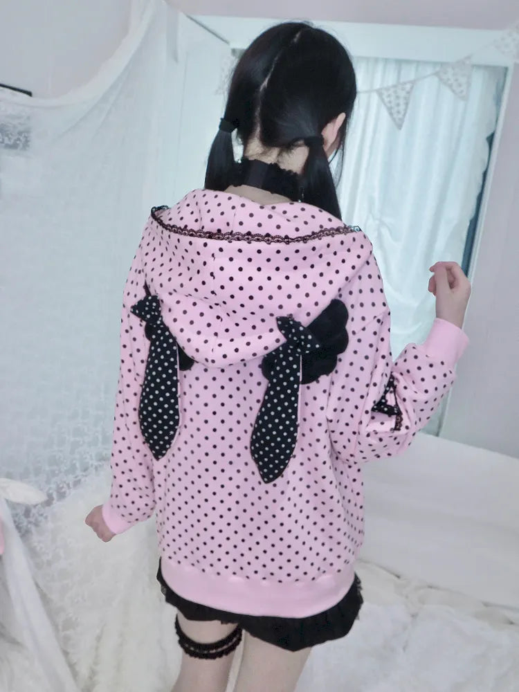 Lightweight Fleece Hoodie with Bunny Ears【s0000013970】