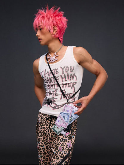 Hate Printed Vest【s0000017291】