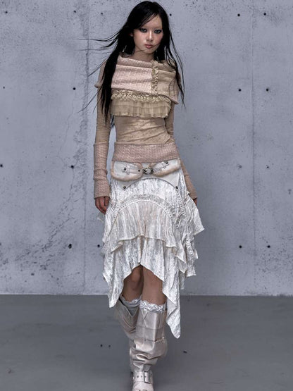 Vintage Punk Scarf Wool Knit Layer【s0000014923】