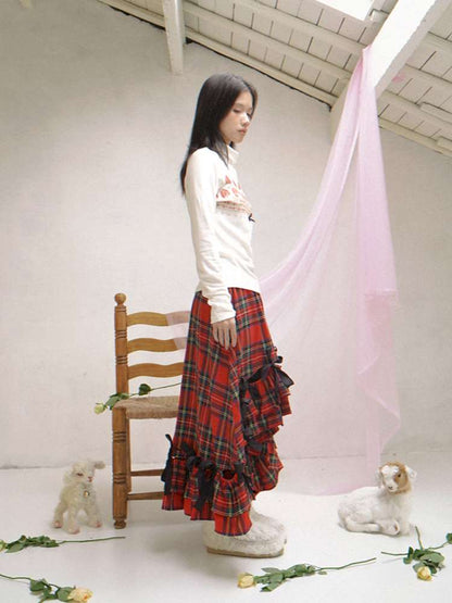 Strawberry Cake Print High-Neck T-Shirt【s0000014530】