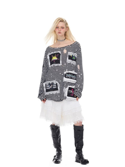 Lace layered loose punk ballet casual pants【s0000012980】