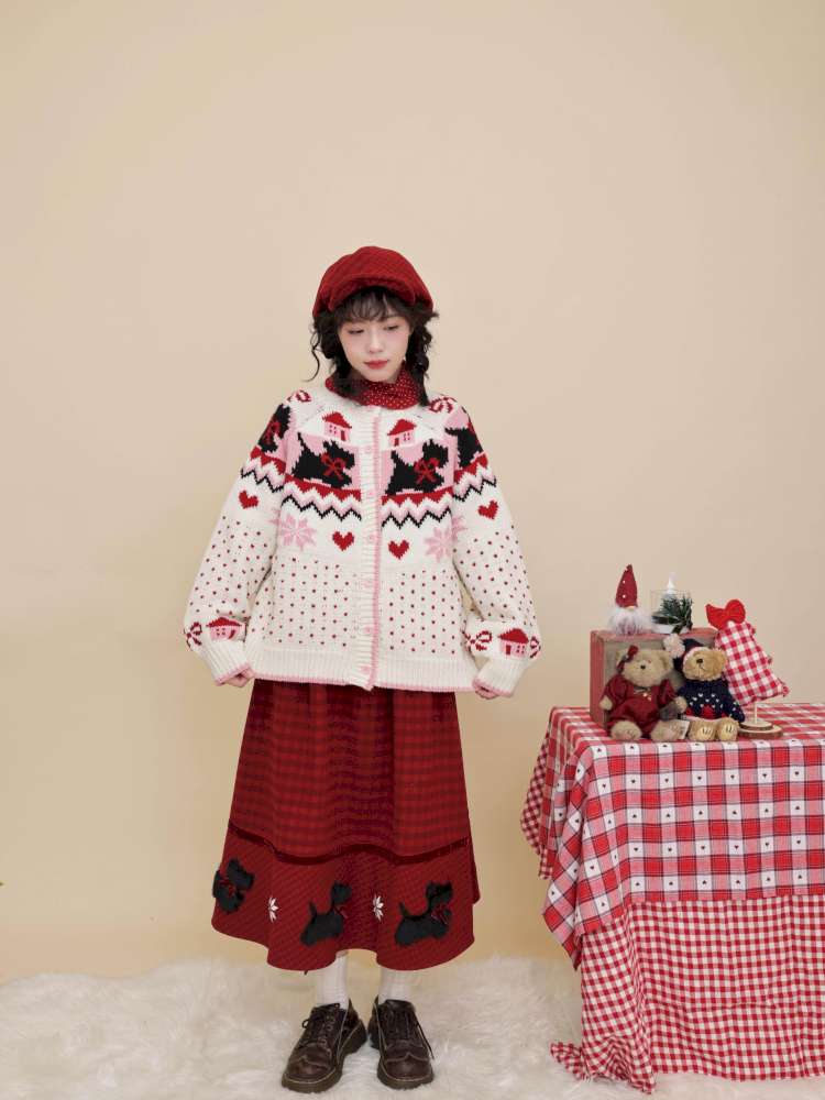 Bow Snowflake Island Wool Sweater【s0000015098】