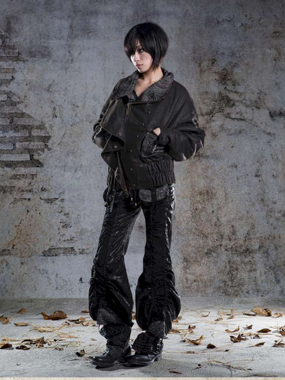 Oversized Fleece-Lined Flight Jacket【s0000014483】