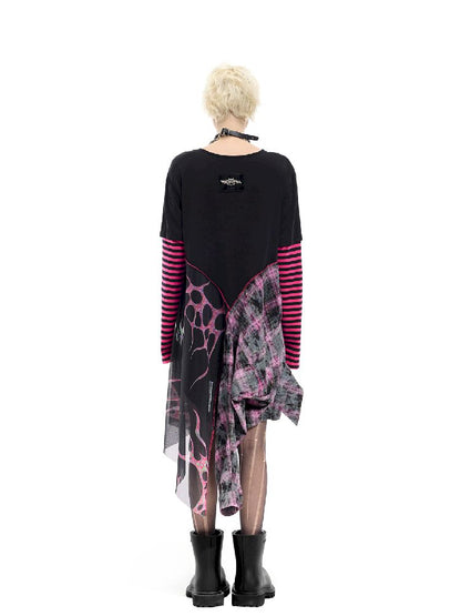Patchwork Mesh Spice Dress【s0000012065】