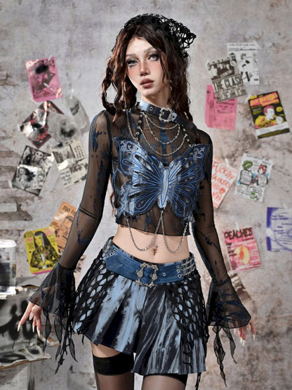 Irregular Pleated Low Waist Half Body Skirt【s0000013502】