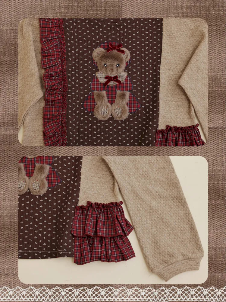 Embroidered lace-trim knit sweater【s0000014173】