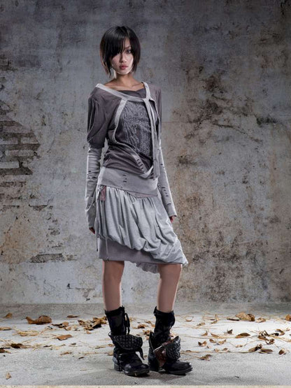 High-Stretch Printed Rhinestone Knit Top【s0000014490】