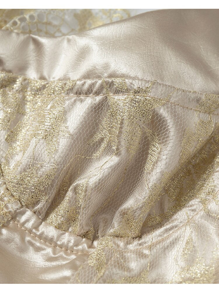 Lace Satin Fake Two Corset【s0000015936】