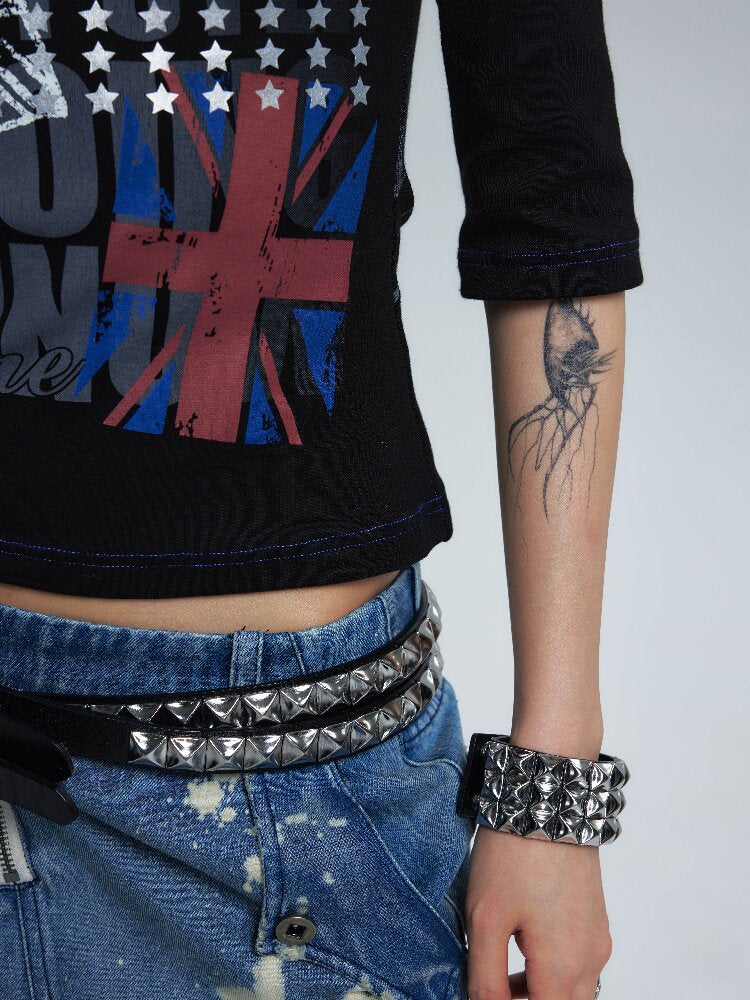 Asymmetrical Topstitch Mid Sleeve T【s0000016998】