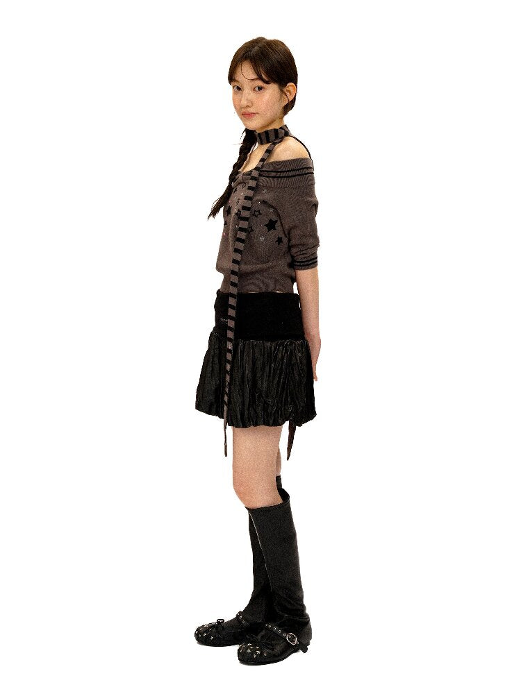 Star Diamond One Shoulder Knit【s0000016116】