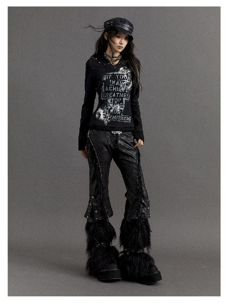 LOW WAISTED FLARED 7/10 Leather Pants [S0000010327]