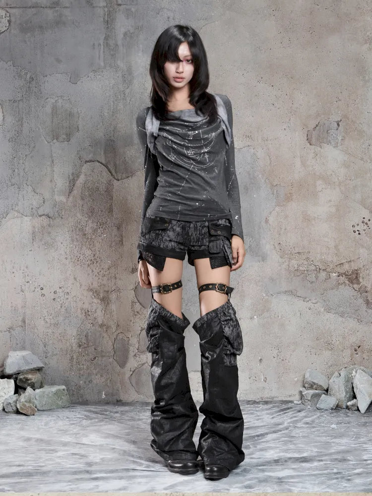 Layered Coolness Loose Leather Leggings【s0000014132】