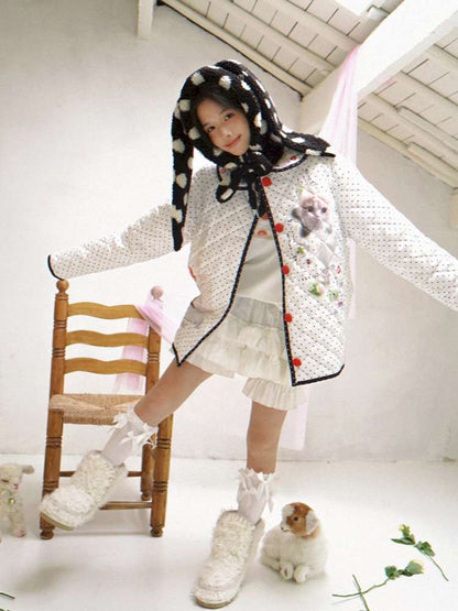 Notebook-Style Printed Cat Cotton Coat【s0000014527】