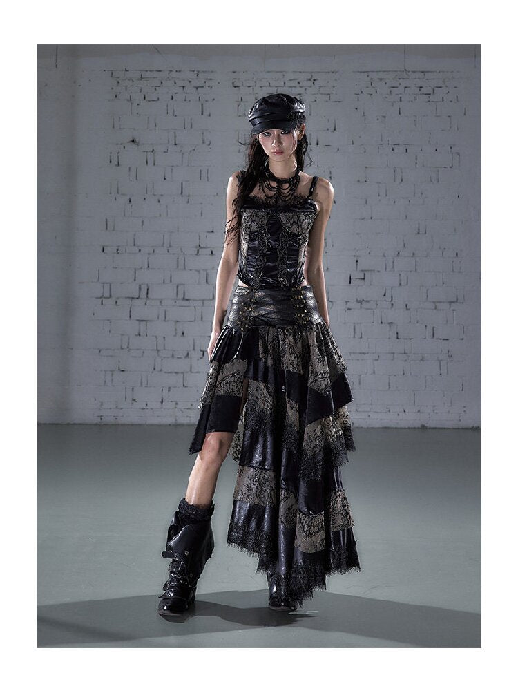 Lace Patchwork Irregular Skirt【s0000015935】