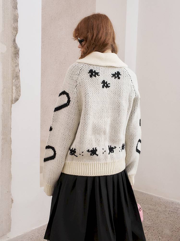 Fair Isle Autumn Knit Cardigan Jacket【s0000014388】
