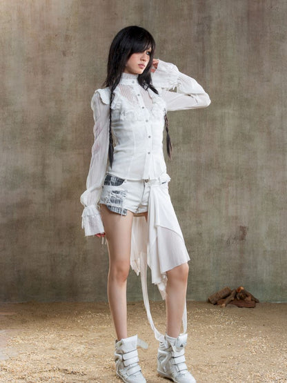 Chiffon Thin Sheer Top【s0000012653】