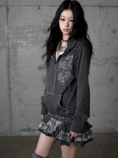 Detachable Hooded Sweatshirt Dress【s0000013943】