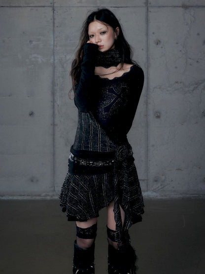 Stacked Neck One-Shoulder Dress【s0000013475】