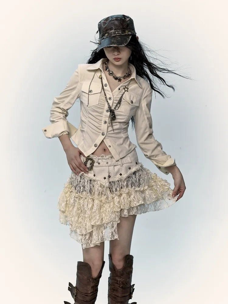 Lace Mesh Half Skirt【s0000011431】