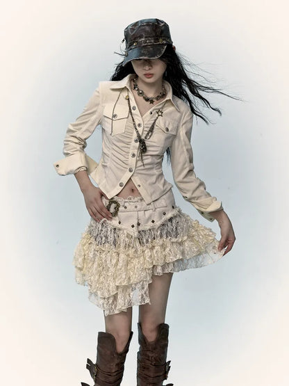 Lace Mesh Half Skirt【s0000011431】