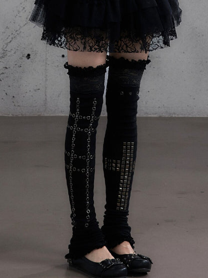 Lace Rhinestone Knit Leg Covers【s0000019164】