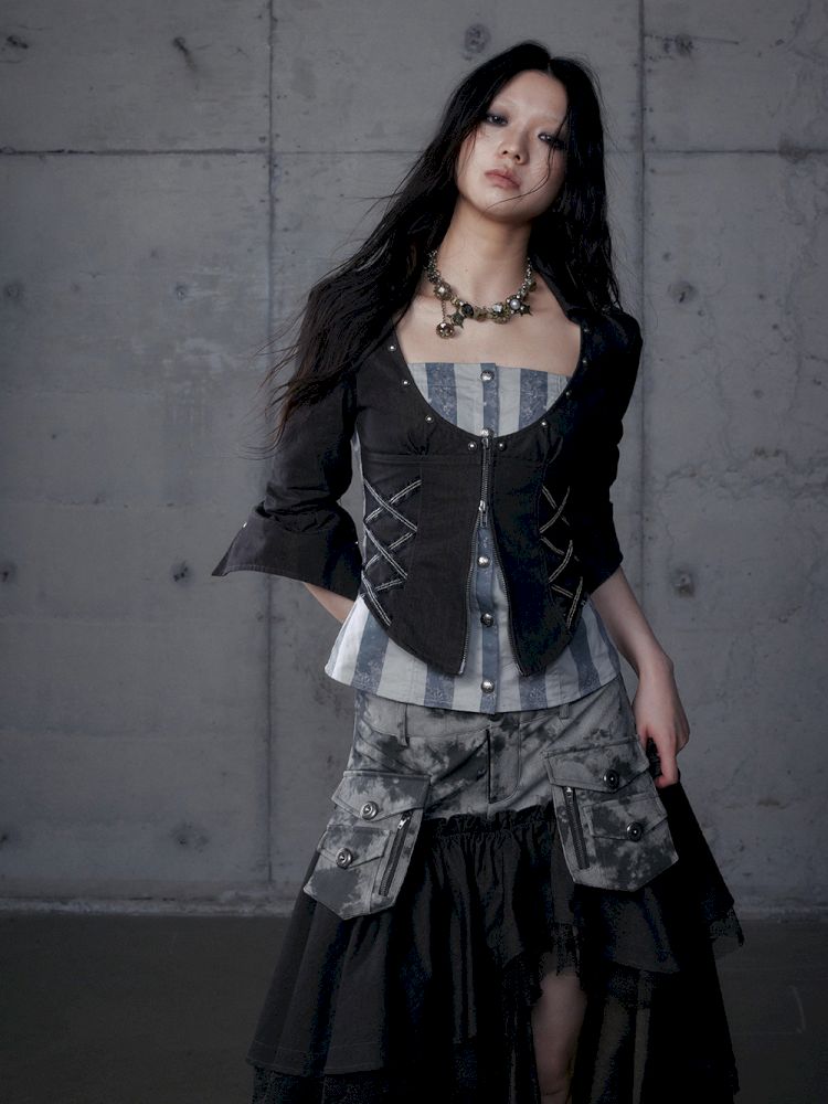 Short low collar long sleeve shirt【s0000013478】