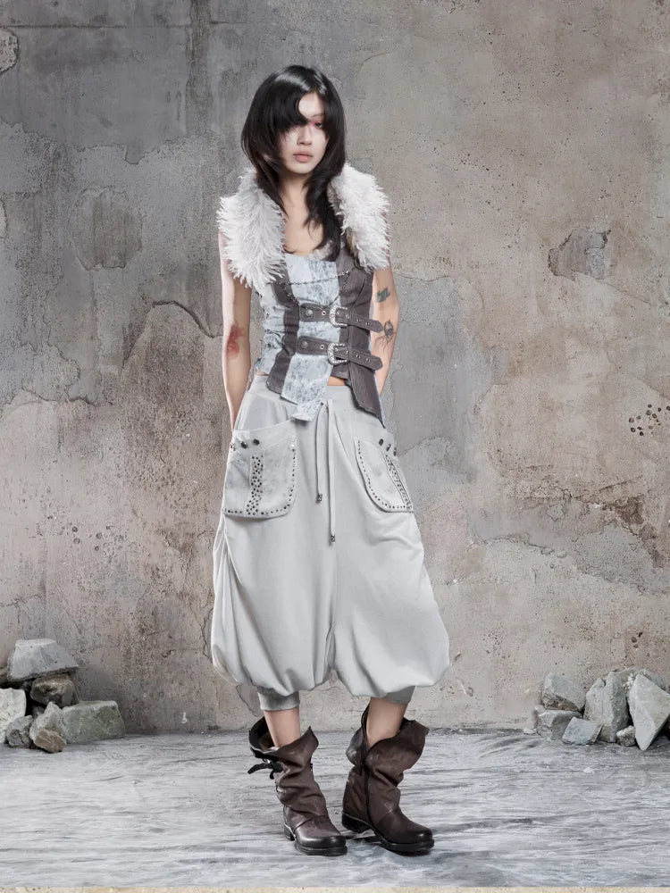 Cropped Wide-Leg Pocket Skirt【s0000014137】