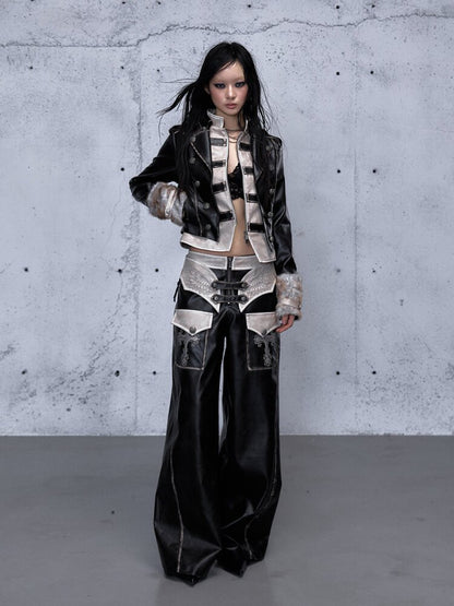 Fake Two Knight Leather Jacket【s0000015543】