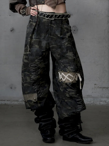 Embroidered Camo Pants【s0000014116】