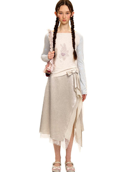 Multi Layered Slit Satin Skirt【s0000017418】