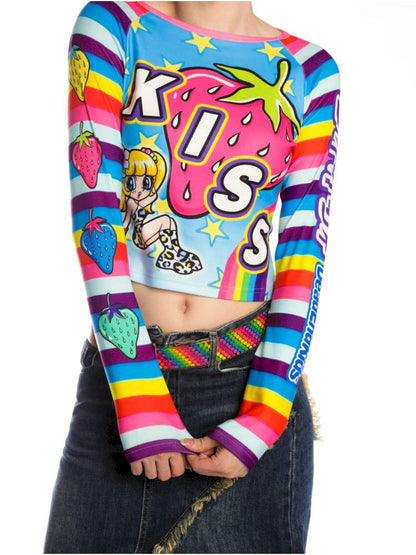 Sweet Cool Y2K Subculture Print Short Top【s0000014907】