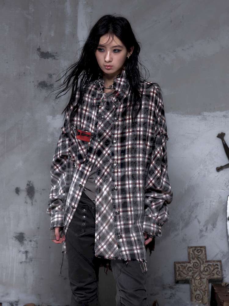 Rock Rebel Punk Check Shirt Jacket【s0000014656】