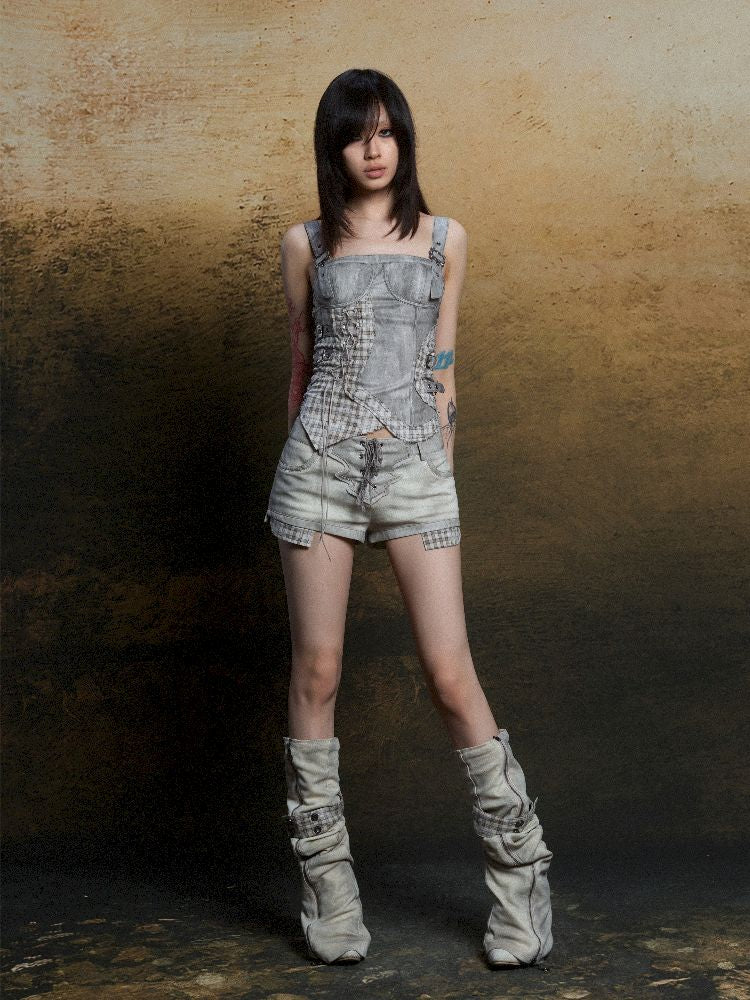 Patchwork Corset Camisole Top【s0000011812】