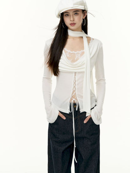 Tencel swing collar bottoming shirt【s0000013745】