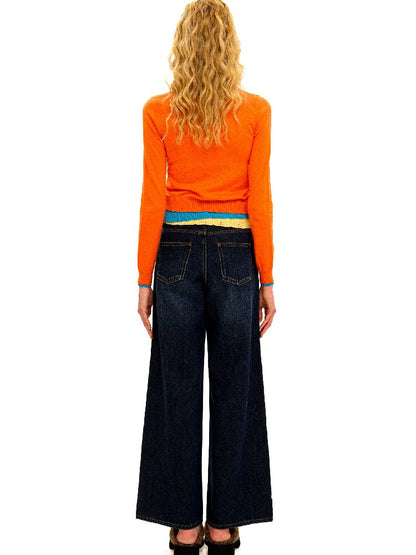 Contrast Linear Straight Jeans【s0000016422】