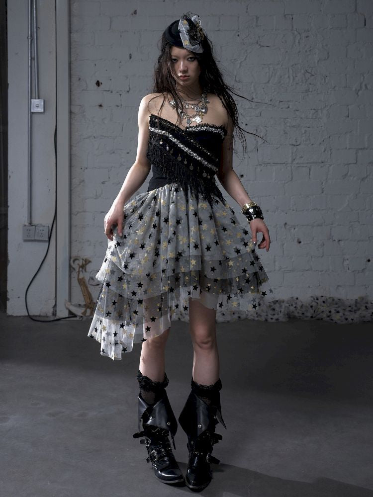 Irregular short strapless vest【s0000012783】