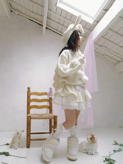 Plush Angel Ears Low Waist Dress【s0000014941】