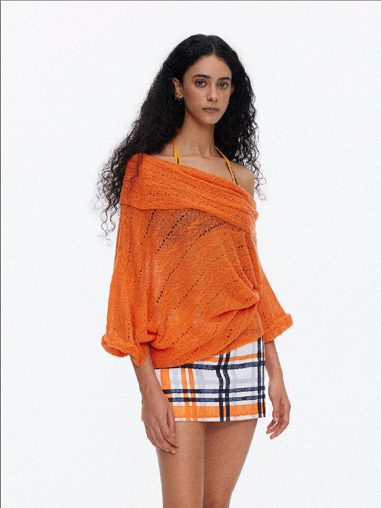 One Shoulder Cut Out Cable Knit【s0000015930】