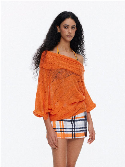 One Shoulder Cut Out Cable Knit【s0000015930】