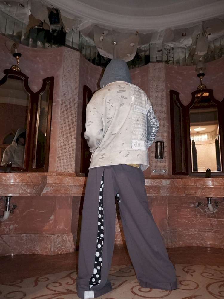 Polka Dot Paneled Wide Leg Pants【s0000015150】