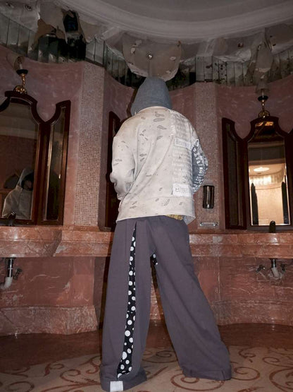 Polka Dot Paneled Wide Leg Pants【s0000015150】